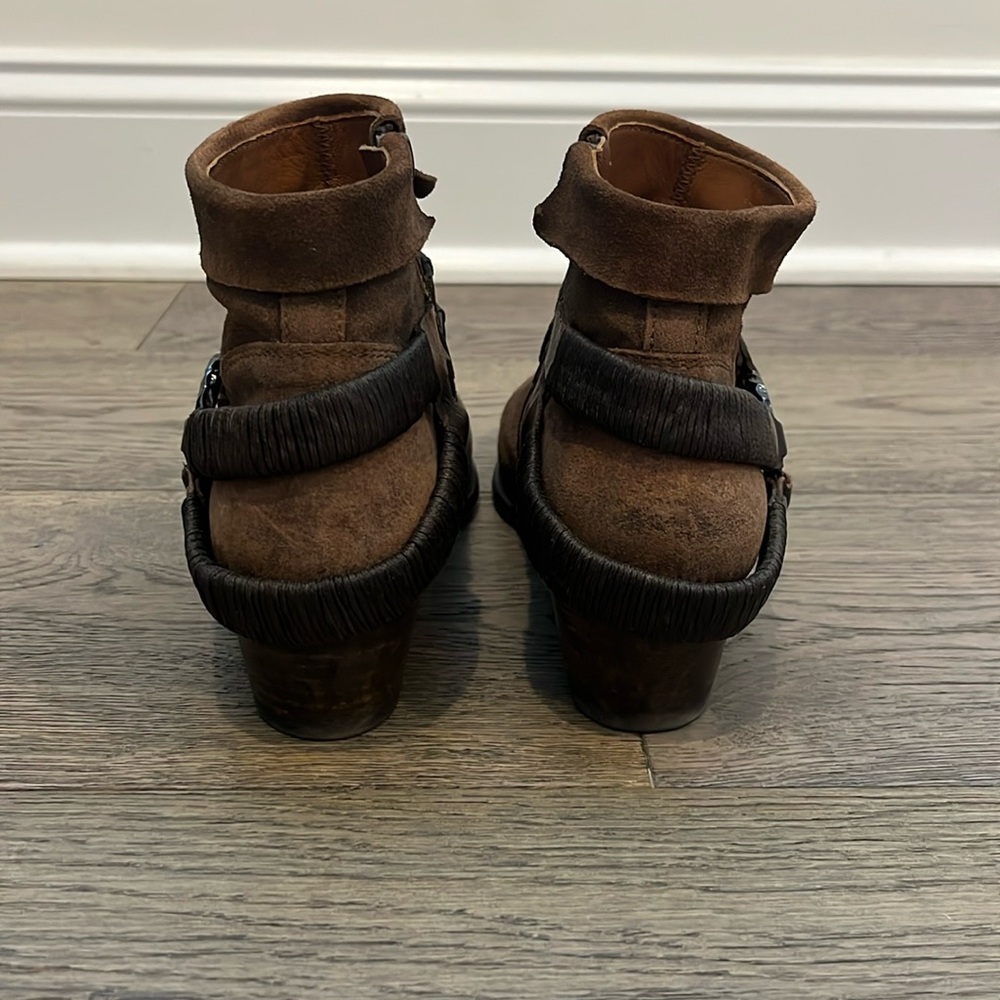 Sundance Womens Elida Burnished Brown Harness Ankle Booties Size 36 - Picture 4 of 8
